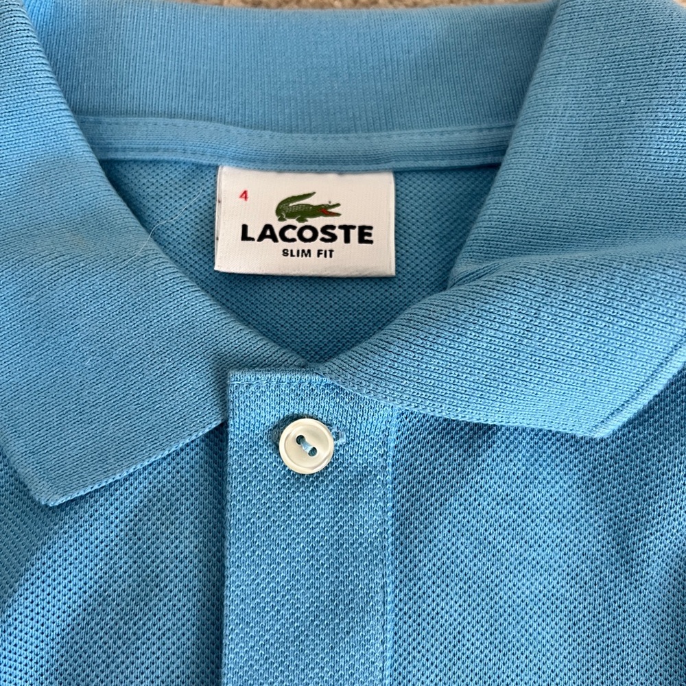 Lacoste Men’s Polo Shirt - Baby Blue, Blue, and Green Striped Bundle - Picture 2 of 4